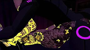 Synth and angel goddess share intimate furry romance night