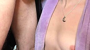 skinny milf chokes on huge cock before kitchen counter pussy rip cum ass drip