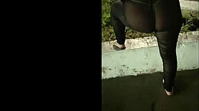 WOW sexy milf wife struts public hotel in sheer thong outfit!