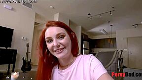 daddy your redhead stepdaughter blackmails you into fucking her tight teen pussy