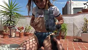 my friend's stepsister begs for two cocks stretching her tight pussy wide