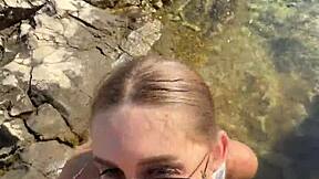 i suddenly crave risky beach blowjob on boyfriend's huge cock with cumshot