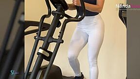 naughty wife gym workout sheer leggings nip slips exhibitionism 😏🔥