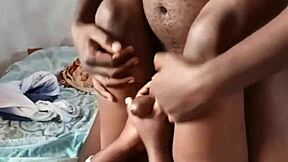 wanna see this ebony babe stroke her boyfriend's huge black cock?