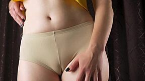 vintage panties hug fat cameltoe in close teasing asmr