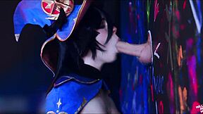 Mollyredwolf's astrologer mona delivers sloppy glory hole blowjob in 4k cosplay