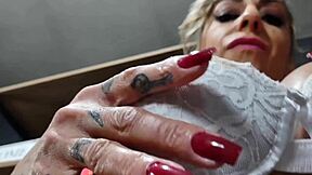 Brazilian Housewife Fills Ass on Erotic Chair for Hubby