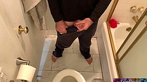 lonely stepmom erin electra sneaks into bathroom to stroke her huge natural tits until stepson makes her cum hard