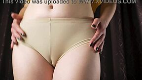 vintage panties hug fat cameltoe in close teasing asmr