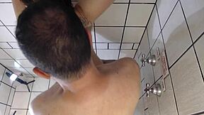 Brazilian wife squirts and moans wildly in bathroom pounding