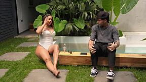 step daughters boyfriend way too bold shaking that big ass on bed