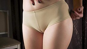 vintage panties hug fat cameltoe in close teasing asmr
