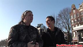 blond amsterdam hooker takes cumshot from tourist client