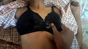 Fresh from school, the petite step-sister drops her bag and spreads for a hard pounding on the bed
