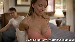 hot milf mother-in-law sneaks gropes on young guy in lingerie 😈🔥