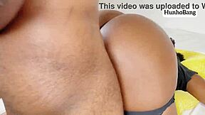 big booty ebony takes massive cock in slippery wet pussy creampie