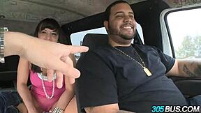 thick slut babe trades cash for stranger's monster cock on bus