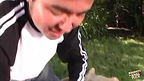 Huge cock pounds big tits Melanie Jagger's ass after worship