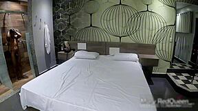 negão fresh from shower dives into latina puta’s tight ass and creampies deep