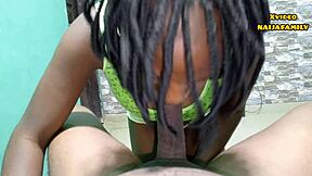 Petite black teen's tight pussy stretched in homemade fuck fest