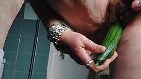i'm granny shoving this cucumber deep in my hairy wet beaver... oops