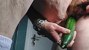 i'm granny shoving this cucumber deep in my hairy wet beaver... oops