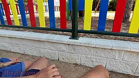 i flash my cock at park girl, she jerks cum onto her tits