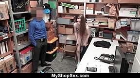Officer Fingers Tight Teen Pussy Then Pounds Her Bent Over In Office