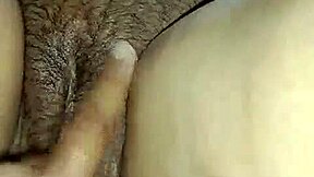 Oiled Hairy Pussy Spread Wide as BF Fingers Hot Girl Deep