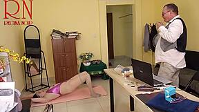 omg yoga in office with boss regina noir's juicy fat pussy stretching tight 😍💦