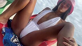 Ted Pounds Maya Bia Candy on Beach