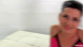 alice cash gloryhole blowbang swallows cum team loads for cash