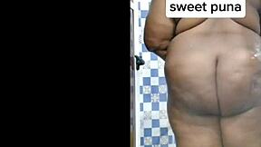 mommy's naked chubby dance turns into bathroom fuck