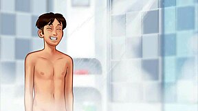 Jenny and Stepmom's Steamy Shower Blowjob Ends in Big Cum Swallow!