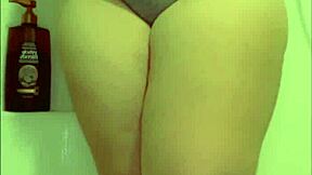 chubby bbw milf spreads hairy pussy lips in toilet for ultimate pee fetish play