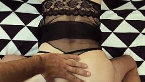 our homemade lingerie sessions with my russian mature milf wife in stockings feel so intimate