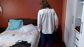 StepMom in Lingerie Masturbates for Stepson Cum in Pussy