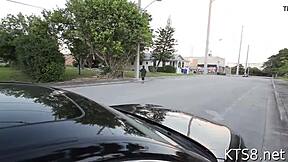 A transsexual endures intense scoring before deep anal fucking