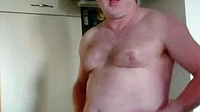 nylonjunge jerks his small cock geil in the morning while sipping coffee homemade