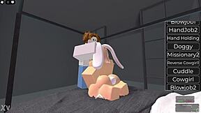 adorable BIG TITS BLONDE bunny helps BACON HAIR fuck her tight vagina game
