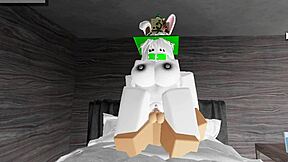 that roblox whore rides cowgirl then takes missionary creampie like a total slut