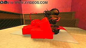 This Oiled Demon Girl's Hot Sauna Body Seduces for Monster Sex