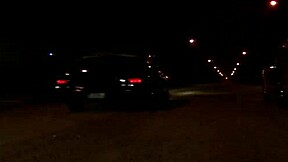 passionate night fuck on car hood with deepthroat blowjob ending in huge cumshot on curvy tits and body
