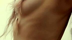 Brunette Teen Joy Draiki Strips Lingerie in Sensual Posing Tease