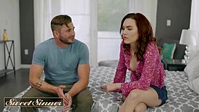 god freya parker gags hard on stepbro nathan bronson's cock before riding him cowgirl!?