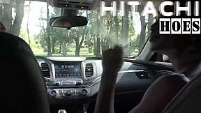 Oops Rina Arem's Car Hitachi Masturbation Blooper While Waiting!