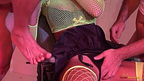 Brunette Babe's All Holes Stuffed by Four Thick Monster Cocks in Rough Group Fuck