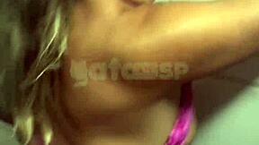 wife bends for anal pounding in restaurant bathroom as cuckold films close