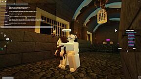 roblox slut bent over deepthroats then doggy ass shakes