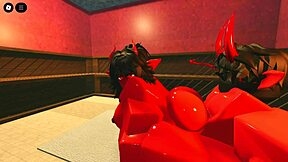 This Oiled Demon Girl's Hot Sauna Body Seduces for Monster Sex